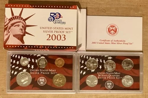 2003 United States Mint SILVER Proof Coin Set (S)- 10 pieces - Picture 1 of 1