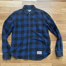 Wacko Maria Buffalo Check Flannel Shirt Blue Cotton Size M Men’s Japan