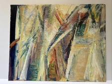 MID CENTURY PAINTING MODERNISM ABSTRACT Expressionism MARY CORY SIGNED VINTAGE