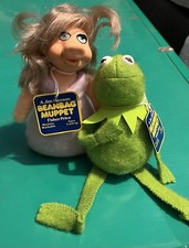1979 Fisher Price RARE Kermit the Frog 864, Miss Piggy 867 Beanbag Plush