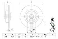 1X Bosch 0 986 479 273 Bremsscheibe FüR Renault