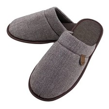 Comfortable House Slippers for Men Full Toe Comfortable Indoor Slip 9-10 Brown