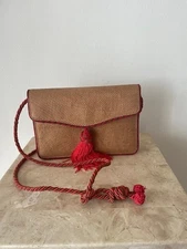 Vintage original Bottega Veneta small shoulder bag in red and brown