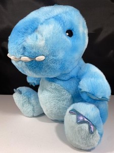 FAO Schwarz Glow Brights Dinosaur Plush Light Up Sound Blue Stuffed Animal 2021