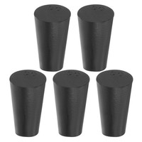 Feste Gummistopfen 00#, 5Er-Pack Konische Labordichtung Gummistopfen, Schwarz