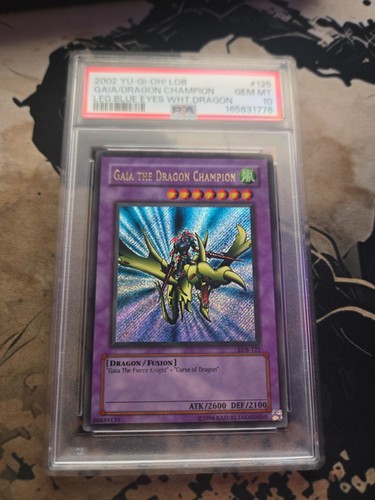2002 Yugioh! LOB gaia/dragon Champion Leg.Blue Eyes Wht.dragon Psa 10