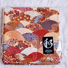 NEW Japanese Wagara Fabric Handkerchief Furoshiki Traditional Fan Wave Cotton