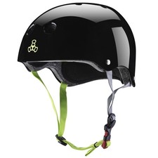 Triple Eight Dual Certified Kask rowerowy i deskorolki, czarny błyszczący, X-Small/Sm
