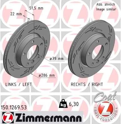 2x BRAKE DISC 150.1269.53 FOR BMW N46 B20 CA/N42 B20 BZ 2.0L 4cyl 3 SERIES 1.8L - Image 2 of 4
