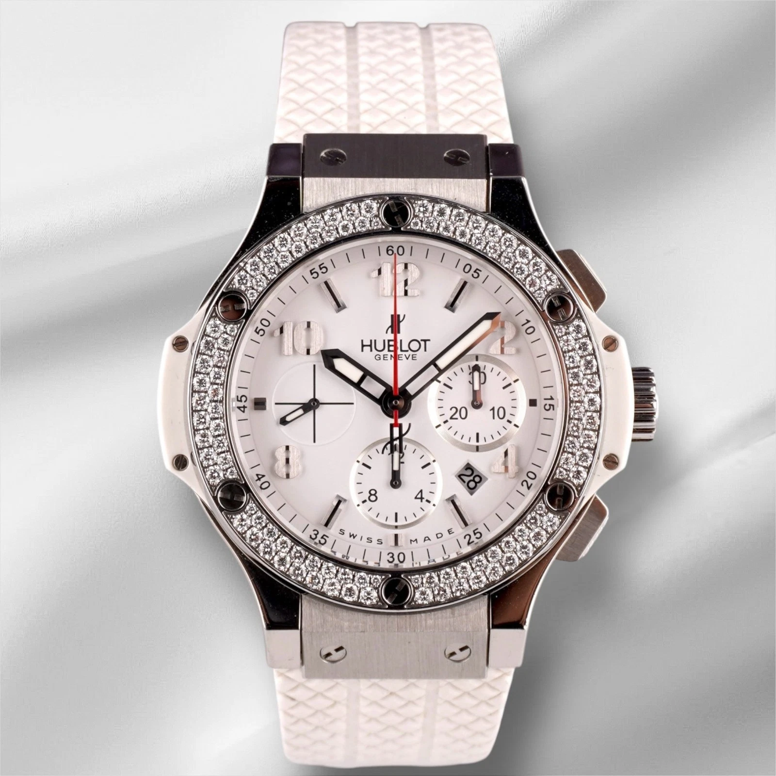 Hublot — Hublot 44mm Big Bang White Chronograph Rubber Strap Watch 301.SE.230.RW.114