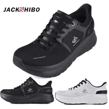 Mens Wide Toe Box Shoes Hands Free Arch Support Wide Sneakers Running Athletic