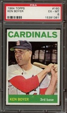 1964 Topps #160 Ken Boyer *PSA 6 (EX-MT) *St. Louis Cardinals