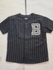 Babylon LA Paradox Baseball Jersey Pinstripes Streetwear Troubled Waters Sz Lg