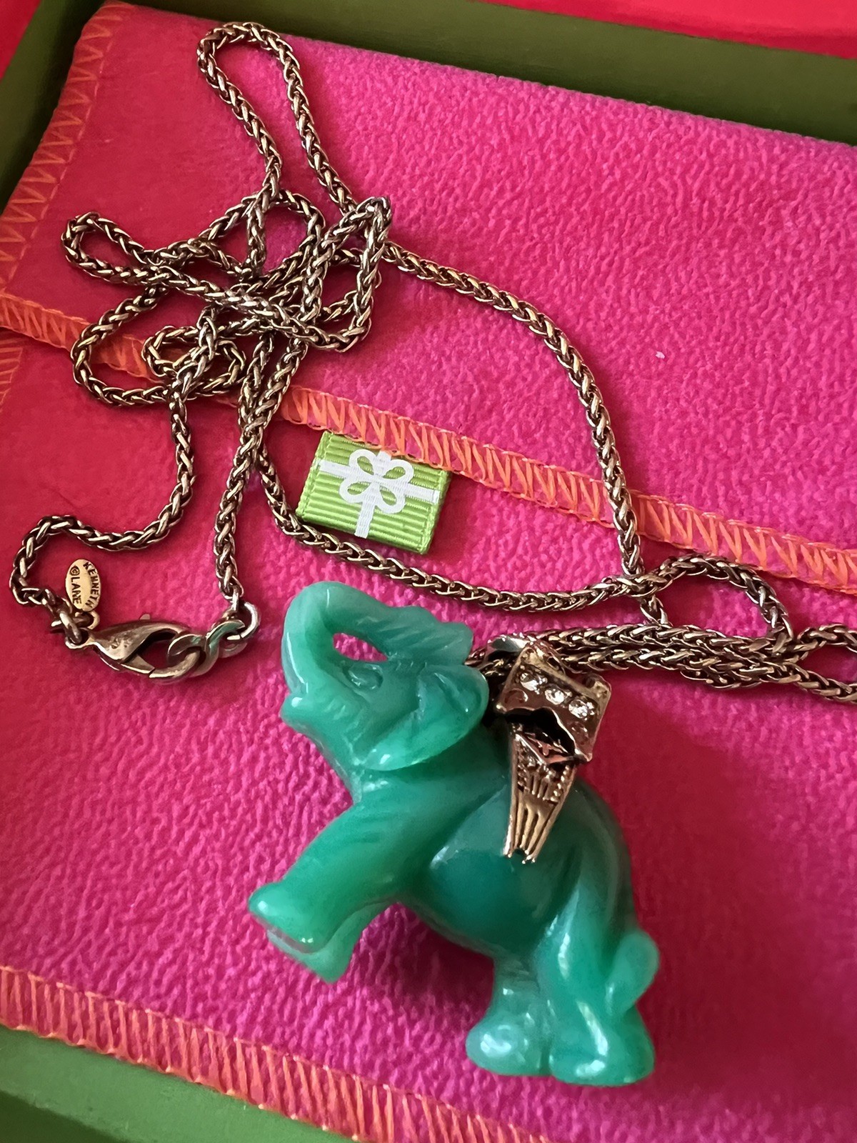 KJL Pendant Necklace Elephant Signed Vintage Kenn… - image 11