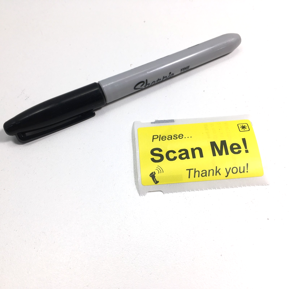 SCAN ME Sticker Label (Please Thank You) 2.25