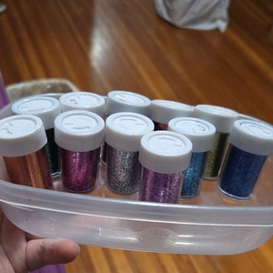 Assorted Craft Glitter Set Multicolor 12 Colors in Small Plastic Jars