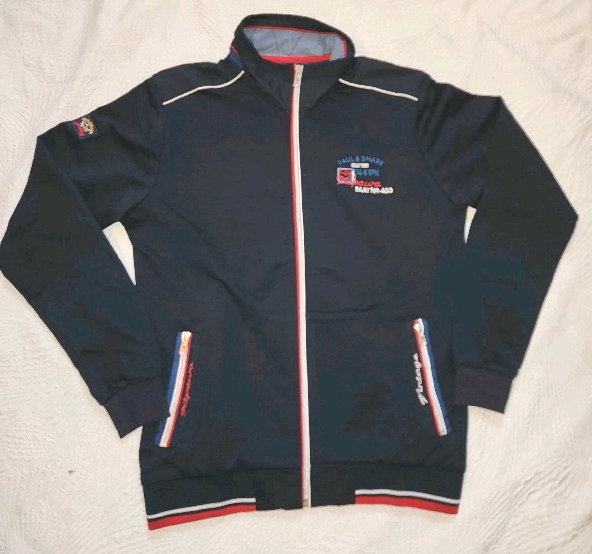 PAUL&SHARK ナイロンジャケット L Paul & Shark Kipawa Oslo 1938 Jacket Navy Full Zip Embroidered