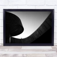 Street Black & White Minimalism Urban Moody Curve Shape Sky Wall Art Print