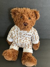 FAO SCHWARZ 15 Brown Teddy Bear In Bear Pajamas Plush PRE LOVED