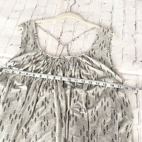 Free People Gray Layered Flowy White Sleeveless Hi-lo Top Strappy Back M Boho - Picture 6 of 10