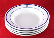 US Navy Department Fouled Anchor 4pc Wide Rimmed 9 1/4" Soup Bowl Homer Laughlin
