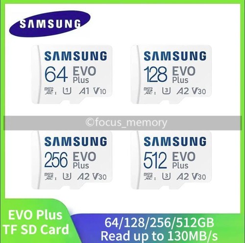 SAMSUNG 128GB/64GB/256GB/512GB EVO Plus Micro SD Card Flash Memory Card TF Card - Picture 1 of 14