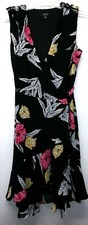 Isaac Mizrahi IMNYC Vneck Sleeveless Wrap Dress Size S Black Floral Lined