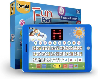 Spanish-English Learning Bilingual Tablet Educational Toy with LED Screen Displa