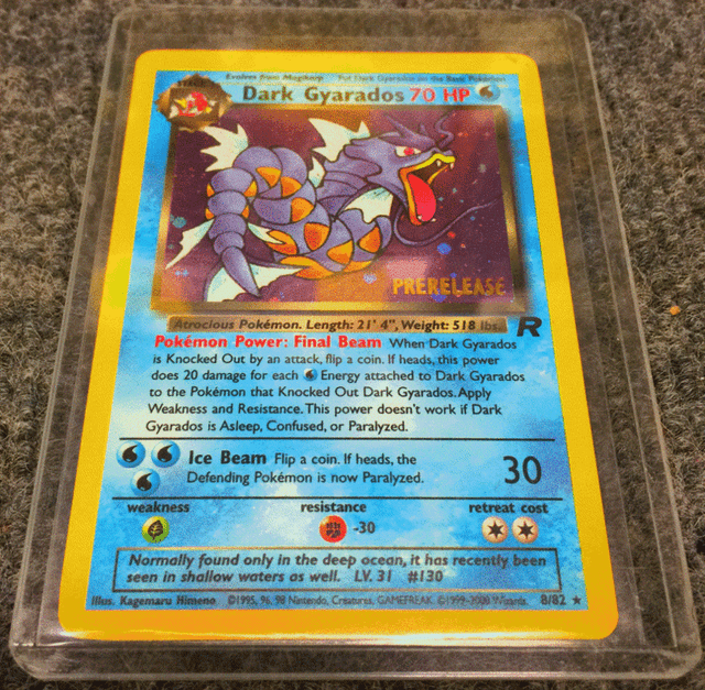Pokemon DARK GYARADOS Prerelease Holographic Foil Card Mint Condition 8