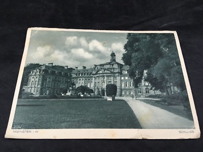 Schloss Munster Country Manor Germany Vintage Black & White Postcard Posted