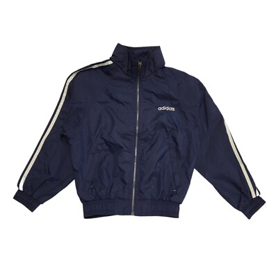 Adidas 90s Vintage Blue Hooded Zip Up Jacket Kids Size Small | eBay UK