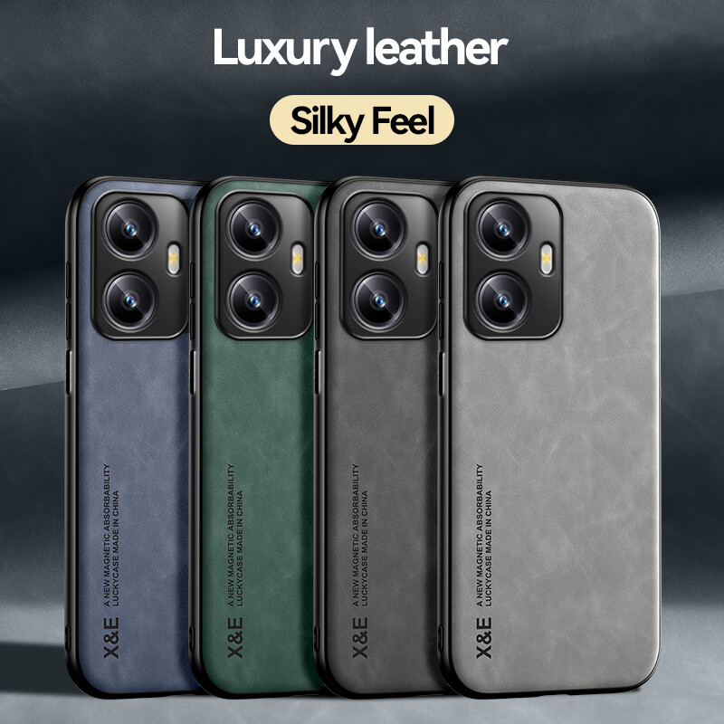 Luxury Retro Magnetic Leather Case for Realme C55 Slim Business Design