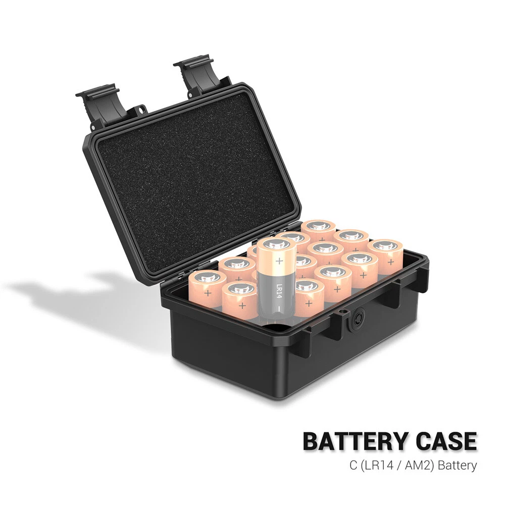Set 3 Porta Pile AAA Traslucidi – Capacità 10 Batterie, Organizer Compatto Con Chiusura