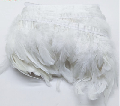 10 Metre White Rooster Coque Feather Fringe Ribbon Trim Price for 10M DIY Craft