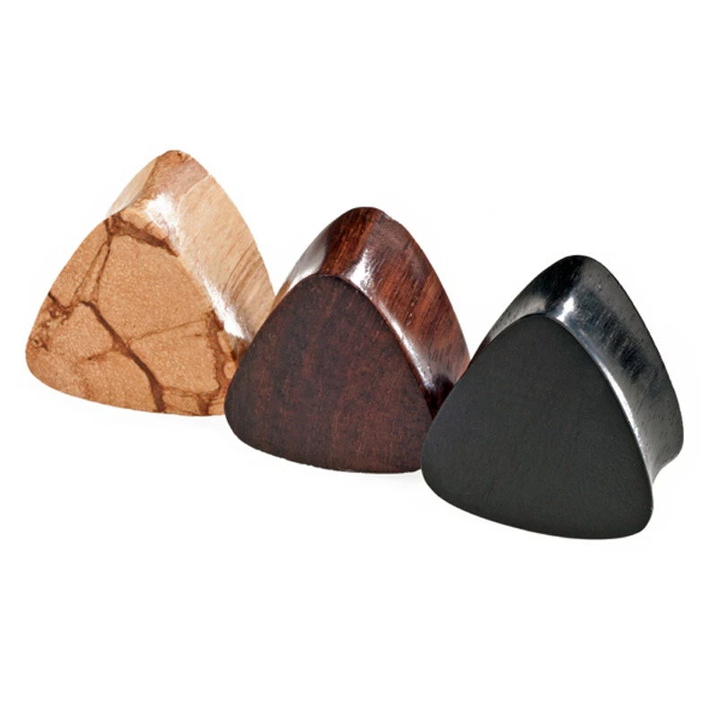 4 fino A 25mm Triangolo Plug Flesh Tunnel Dreiecksplug Sono Legno Elektro Eq Z11