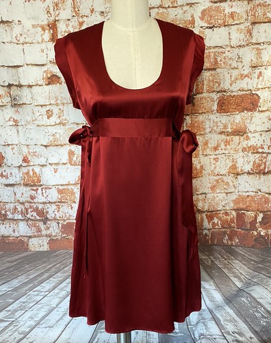 michelle mason red silk dress