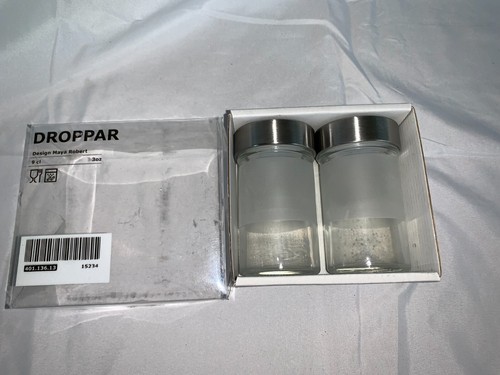 NEU 6) Ikea DROPPAR 3 Unzen Milchglas Gewürzgläser mit Deckel 401.136.13 - Bild 3 von 4
