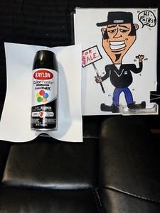 KRYLON SPRAY PAINT & Primer COLORMASTER 2013 SEMI GLOSS BLACK PAPER/PLASTC LABEL