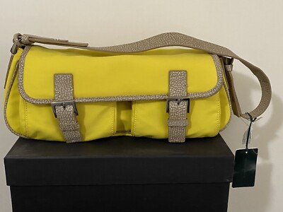 BORBONESE Yellow Baguette Handbag - Brand New with Tags