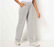 Candace Cameron Bure Regular Brushed Pull-on Pant-Hthr Gray-Medium-NEW-A462128