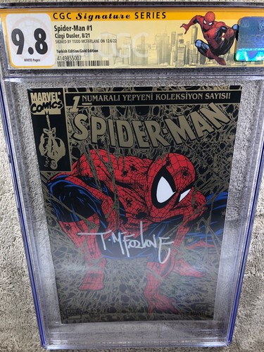 Spider Man 1 CGC SS 9.8 Todd McFarlane Turkish Gold Ed 8/21 Custom Label - Picture 3 of 6