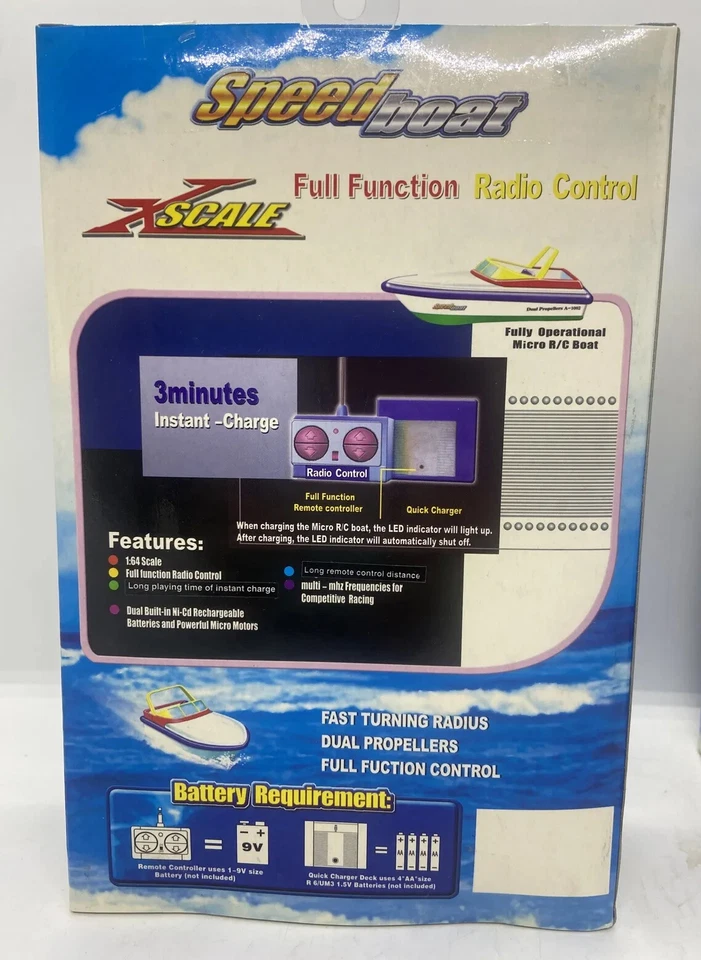 XScale Micro RC Speed Boat 1:64 Scale 49MHz Radio Control Dual Propellers - Image 2 of 4