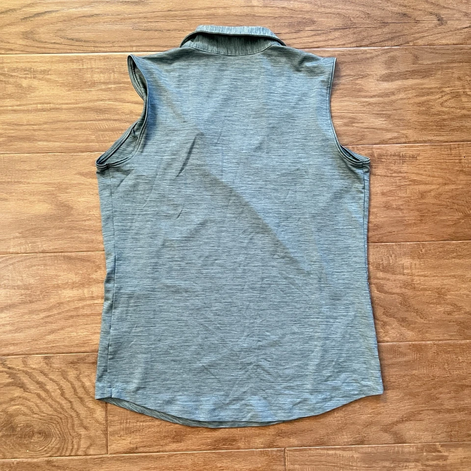 Camisa polo de golf sin mangas Dama Hagen talla S verde teñido espacial cuello en V Foto 2 de 4