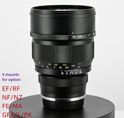 Zhongyi Mitakon Speedmaster 85mm f/1.2 Lens for EF RF Nikon F Z FE GFX L SL PK