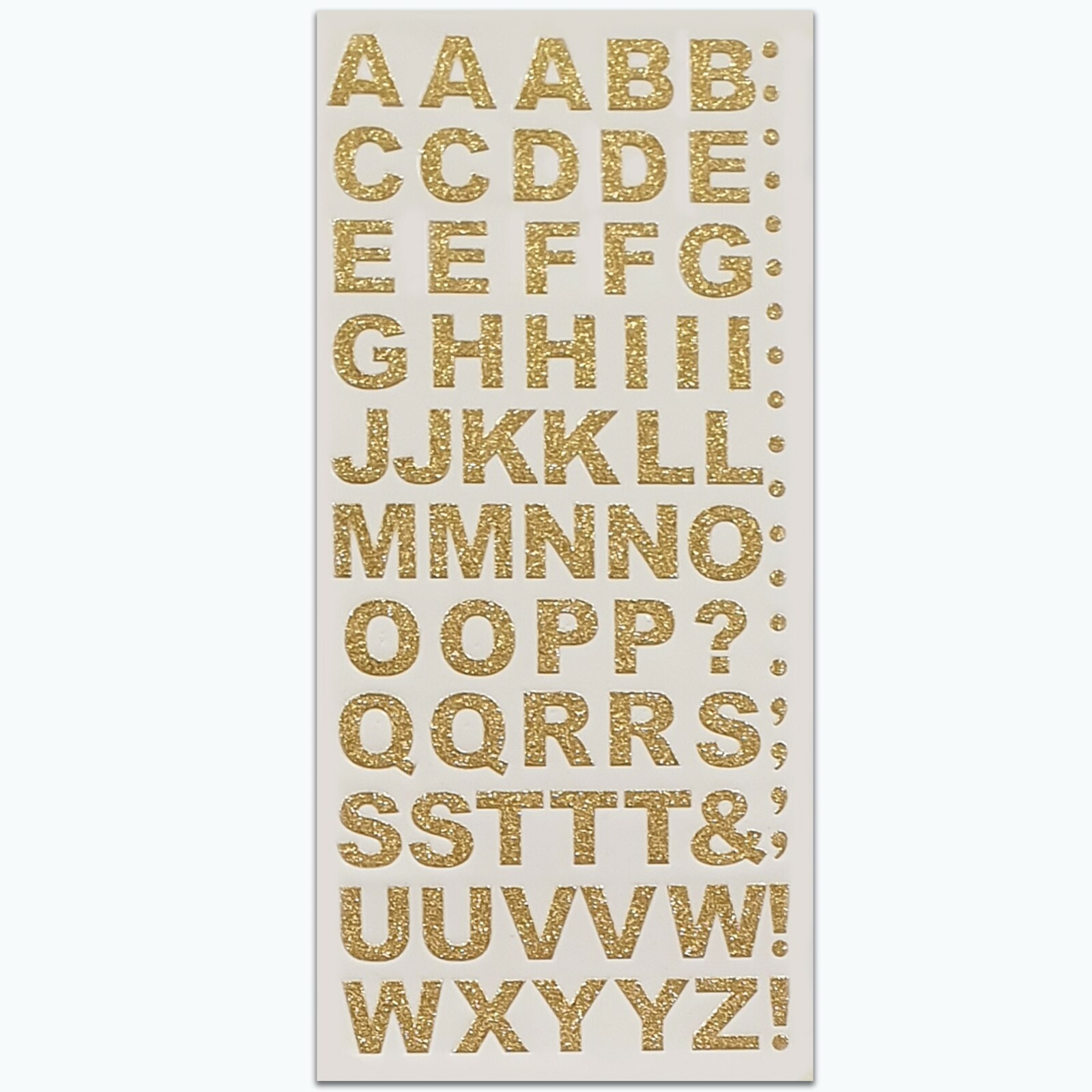 GOLD GLITTER ALPHABET Letter Stickers Self Adhesive ABC Craft Sticky ...