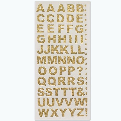 648 stuks 8 vellen glitter letterstickers, zelfklevende