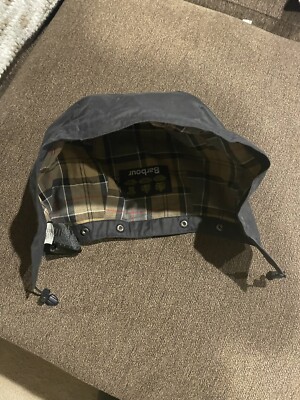BARBOUR Waxed Cotton Hood For Ashby Jacket Navy Blue  Snap In