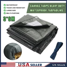 Heavy Duty Tarp Poly Tarpaulin Boat Tent Waterproof Outdoor Canopy Shade Cover