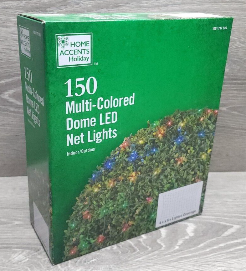 NEW HOME ACCENTS HOLIDAY 150 MULTICOLOR DOME LED NET LIGHTS 6FT X 4FT