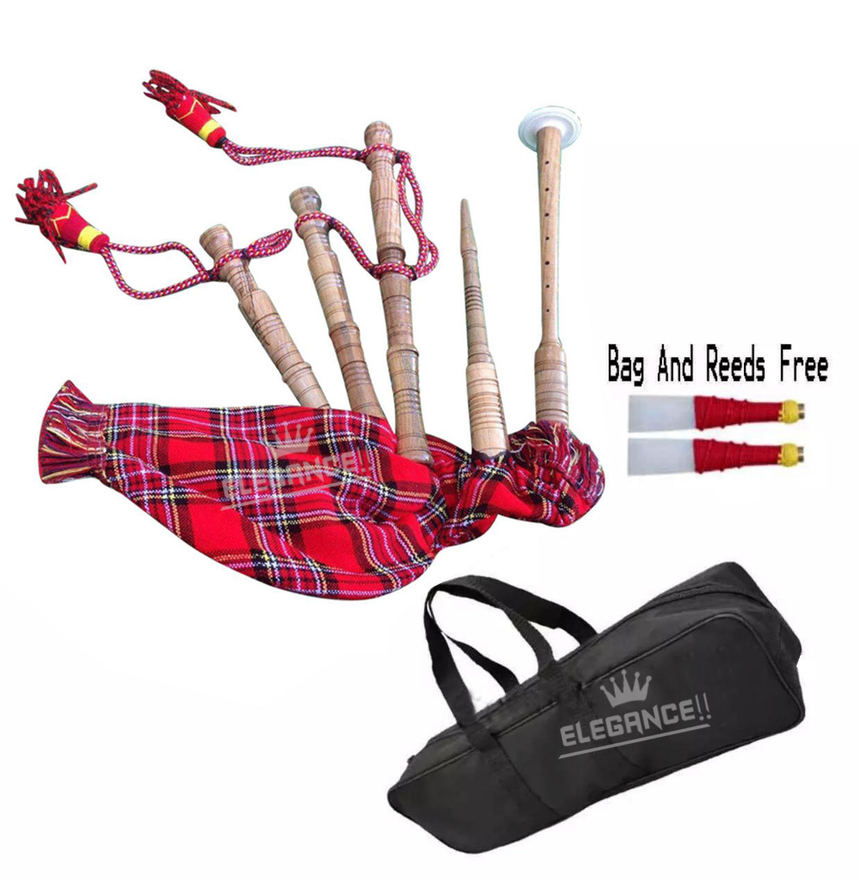 Junior Playable Bagpipes,Child Bagpipe/Kids Toy Bagpipe Free 2 Reeds